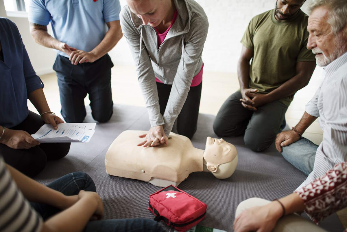 Adults being Trained in CPR